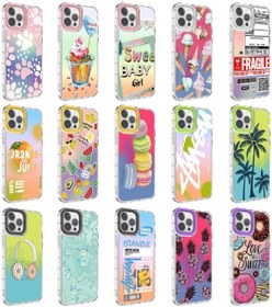 Resim Apple Uyumlu iPhone 14 Pro Kamera Korumalı Renkli Desenli Sert Silikon Zore Korn Kapak 