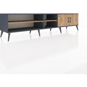 Resim Hyperion Tv Ünitesi 3 Raflı 2 Kapaklı 220x44x51 Antrasit-çam Atlas Çam/atlas Çam - Antrasıt 