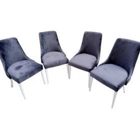 Resim Sandalye ST PAPEL Model Kayın Retro Ayak BABYFAC Antrasit Kapiton Döşem Kumaş 4Ad 