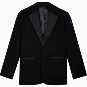 Resim Satin Detail Single Breasted Blazer Oversize Tek Düğmeli Kadın Ceket - Siyah / M 