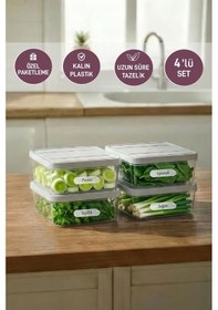 Resim Selka Home 4 Adet 0.5 Lt. Nora Organizer Buzdolabı Buzluk Düzenleyici Saklama Kabı 