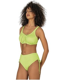 Resim Endeep Kadın Büyük Beden Balenli Destekli Bağlama Detaylı Yeşil Bikini Takımı-yeşil Yeşil 