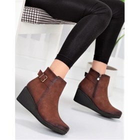 Resim Bags Shoes White Angel 001122-007 Kadın Dolgu Taban Tokalı Günlük Bot 