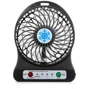 Resim Yp Arkasında Pil Olan Taşınabilir Elektrikli Vantilatör Siyah 