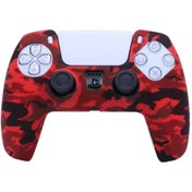Resim CAFELE Kırmızı Kamuflaj Ps5 Joystick Kol Koruyucu Kılıf 