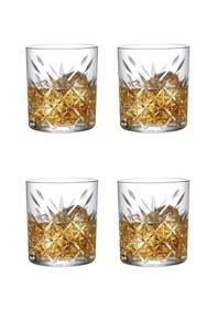 Resim Paşabahçe 52790 Timeless Dekorlu 4'lü Viski Bardağı Seti 345 CC 