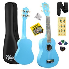 Resim Midex UKX-233BL Mavi Concert Ukulele (Askı Çanta Metod Pena) 