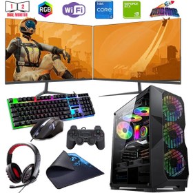 Resim ROGAME I5 12400f 32gb Ddr4 1tb M2 4gb Gtx1650 Çift 24" Monitörlü Oyun Bilgisayarı (GAMİNG SET) 