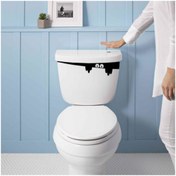 Resim Genel Markalar Sifona Saklanmış Korkulu Gözler Silüeti Klozet Dekoratif Sticker, Banyo, Duvar Çıkartma 