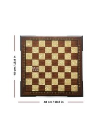 Resim Helena Wood Art El Yapımı Ahşap Satranç Tablası Kızıl 