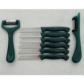 Resim Solingen 6'lı Meyve-sebze-doğrama Bıçağı Ve 2'li Soyacak 8'li Set Yeşil Metal 