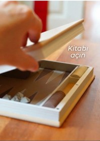 Resim 7LAB Kitap Tavla Seti (Backgammon) 