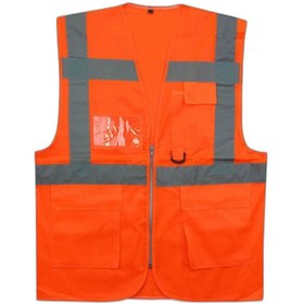 Resim KANT Reflektörlü Cepli Mühendis İkaz Yeleği Turuncu - XL 