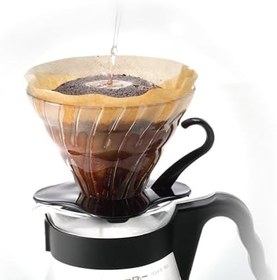 Resim Hario V60 02 Dripper (Siyah Cam) 