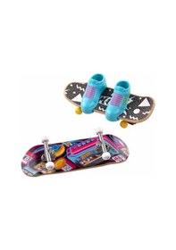 Resim Hot Wheels Skate Retro Temalı İkili Parmak Kaykay Ve Ayakkabı Hxl 