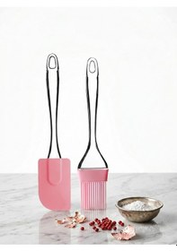 Resim Silikon Yumurta Fırçası Ve Spatula Damla Saplı Silikon Hamur Spatula Yağ Fırçası Mor Spatula Fırça 