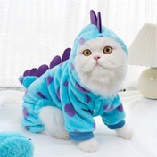 Resim Küçük Köpekler & Kediler için Sevimli Dinozor Kostümü - Rahat Polar Evcil Hayvan Hoodie, Elde Yıkanabilir, Sonbahar/Kış için Mükemmel 