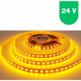 Resim 24 Volt 5050 Smd Amber Sarı Dış Mekan 60 Ledli 5 Metre Şerit Led 