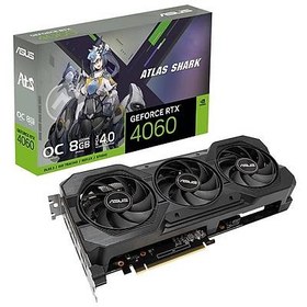 Resim ASUS VGA ATLAS SHARK ATS-RTX4060-O8G-V2-GAMING-NVIDIA-GEFORCE-RTX 4060-8GB GDDR6-128bit-2535MHz-OC-HDMI-3xDP-DLSS3 EKRAN KARTI 
