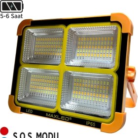 Resim Maxled MX-9020 200W Taşınabilir Şarjlı Solar Led Projektör 3 Renk 