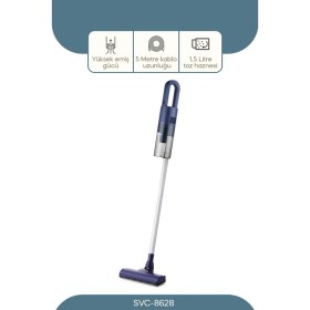 Resim Sepetopia Dikey Mavi Elektrikli Süpürge 500W 90° Başlık - 1.5lt Toz Hazne - Çift Filtre SVC-8628 (5517) 