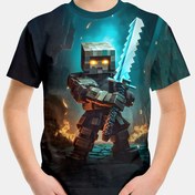Resim 3D Baskılı Erkek Çocuk Grafikli Tişört - Rastgele Piksel Sanat Baskılı Rahat Kısa Kollu Tişört, %100 Polyester, Esnek ve Nefes Alabilir, Makinede Yıkanabilir, Yuvarlak Yaka, 3 Yaş ve Üzeri Çocuklar İçin Normal Kalıp 