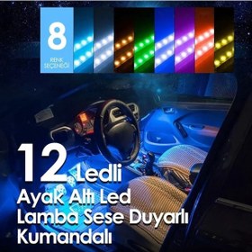 Resim Ayak Altı Led 12 Ledli Lamba Sese Duyarlı Led Müziğe Duyarlı 