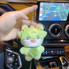Resim Silver1 Yeni Iyi Şanslar Maskot Peluş Bebek Kolye Sevimli Küçük Ejderha Karikatür Bebek Çanta Çekicilik Anahtarlık Küçük Kolye (Yurt Dışından) 
