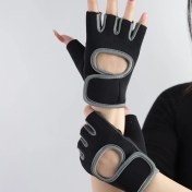 Resim Liangduo Shop Gri Tarzı M Boyutu Yarım Parmak Spor Salonu Spor Eldivenleri Ağırlık Kaldırma Spor Açık Hava Spor Eldivenleri Bisiklet Nefes Şok Emme Egzersiz Eldivenleri (Yurt Dışından) 