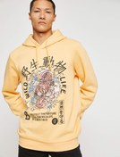 Resim Basic Kapşonlu Sweatshirt Uzakdoğu Baskılı Şardonlu 