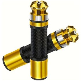 Resim Xuweiwei Alüminyum Alaşım Altın Renkli Golden Gidon Tutacakları Off-road Pedal Scooterlar İçin 