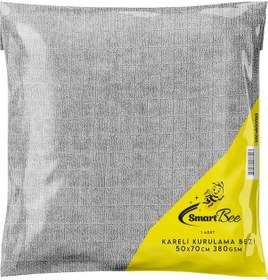 Resim Smartbee Mikrofiber Kareli Araç Kurulama Bezi 50X70 380Gr/M2 -Gri 