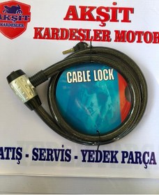 Resim Motosiklet Kilit Motosiklet Çelik Halat Kilit 25x1500 Kilit Siyah N11.327 