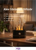 Resim Wair Teknoloji Alev Görünümlü Difüzör Oda Hava Nemlendirici Işıklı Ultrasonik Buhar Makinesi Aroma Terapi 230 ml 