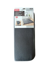 Resim Bulaşık Matı Süper Emici Bulaşık Kurutma Matı 44x36cm Tezgah Üstü Bulaşık Matı, 2'li Set Gri 