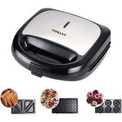 Resim SOKANY 3'ü1 Arada Çok Amaçlı 750W Sandviç Makinesi, Waffle Makinesi, Donut Yapıcı Yapışmaz Kaplamalı 