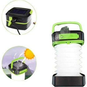 Resim Zengezur Kamp Lambası Katlanabilir Lamba Solar Şarjlı LED Lamba El Fenerli 