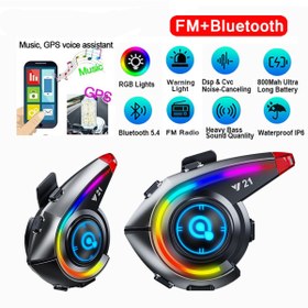 Resim İMEXTECH Y21 Rgb Işık Efektli Intercom Bluetooth Motosiklet Kask Kulaklığı Intercom Kulaklık 
