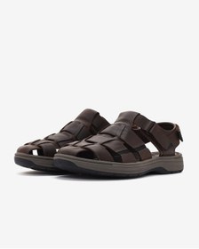 Resim CLARKS Saltway Cove Dark Brown Lea Erkek Kahverengi Sandalet 26176900 
