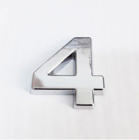 Resim BilfolD Cemax 4 Rakamı 3,75 cm Krom Yapışkanlı 