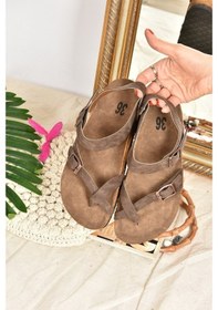 Resim Fox Shoes Kahverengi Süet Kadın Sandalet H777786002 
