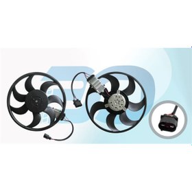 Resim WISCO 7L0959455G Fan Motoru Davlumbazsız Sağ (420 Mm-4 Fıs-7 Kanat) VW Touareg Q7 Cayenne 3.0 TDI 03 - 