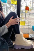 Resim Bambi Bej Lila Süet Kadin Bot & Bootie K02678020302 Bambi