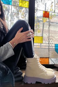 Resim Bambi Bej Lila Süet Kadin Bot & Bootie K02678020302 
