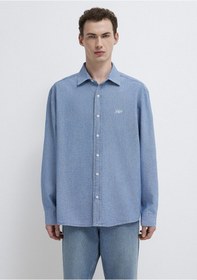 Resim Mavi - Mvjns Nakışlı Mavi Gömlek 0211885-18790 Mavi 