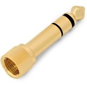 Resim Larkin 3.5mm - 6.35mm Altın Kaplama Stereo Jack Kulaklık Çevirici Adaptör (Vidalı) 