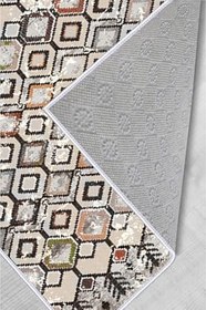 Resim Rovigo Dijital Baskı Yıkanabilir Kaymaz Taban Salon Halısı Rvg1524-ht578, Kahverengi, 180 x 300 