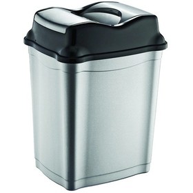 Resim Antrasait Girdap Çöp Kovası 50 Lt. 48x30x62 Cm Gri - Siyah 