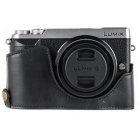 Resim MegaGear Panasonic Lumix Dmc-gx80, Gx85 Suni Deri Fotoğraf Makinesi Kılıfı 