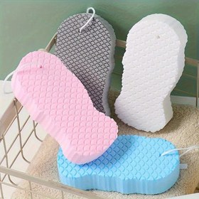 Resim 4 adet Alerjiye Karşı Dayanıklı 3D Soyucu Vücut Fırçası Süngerleri - Pembe, Mavi, Beyaz, Gri - TPR Malzeme, Elde Derin Temizlik ve Düzleştirme için Cilt, Güzellik Aracı|Ergonomik Tasarım|Yumuşak Dokulu 